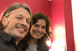 Richard Herring's Leicester Square Theatre Podcast. Image shows from L to R: Richard Herring, Rebecca Front