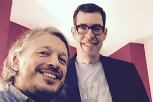 Richard Herring's Leicester Square Theatre Podcast. Image shows from L to R: Richard Herring, Richard Osman