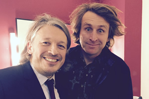 Richard Herring's Leicester Square Theatre Podcast. Image shows from L to R: Richard Herring, Milton Jones