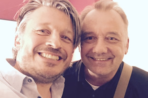 Richard Herring's Leicester Square Theatre Podcast. Image shows from L to R: Richard Herring, Bob Mortimer