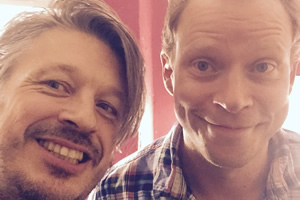 Richard Herring's Leicester Square Theatre Podcast. Image shows from L to R: Richard Herring, Robert Webb