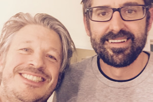 Richard Herring's Leicester Square Theatre Podcast. Image shows from L to R: Richard Herring, Louis Theroux