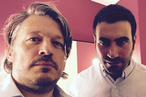 Richard Herring's Leicester Square Theatre Podcast. Image shows from L to R: Richard Herring, Brett Goldstein