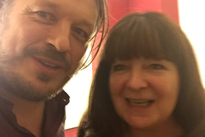 Richard Herring's Leicester Square Theatre Podcast. Image shows from L to R: Richard Herring, Janey Godley