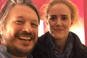 Richard Herring's Leicester Square Theatre Podcast. Image shows from L to R: Richard Herring, Sarah Kendall