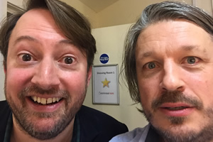 Richard Herring's Leicester Square Theatre Podcast. Image shows from L to R: David Mitchell, Richard Herring