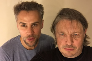 Richard Herring's Leicester Square Theatre Podcast. Image shows from L to R: Richard Bacon, Richard Herring