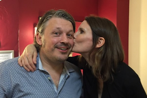 Richard Herring's Leicester Square Theatre Podcast. Image shows from L to R: Richard Herring, Susie Dent