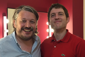 Richard Herring's Leicester Square Theatre Podcast. Image shows from L to R: Richard Herring, Elis James