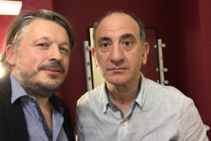 Richard Herring's Leicester Square Theatre Podcast. Image shows from L to R: Richard Herring, Armando Iannucci