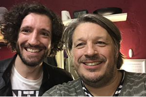 Richard Herring's Leicester Square Theatre Podcast. Image shows from L to R: Greg Jenner, Richard Herring