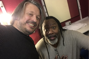 Richard Herring's Leicester Square Theatre Podcast. Image shows from L to R: Richard Herring, Reginald D Hunter