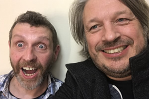 Richard Herring's Leicester Square Theatre Podcast. Image shows from L to R: Dave Gorman, Richard Herring