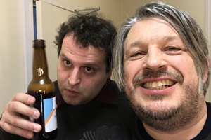 Richard Herring's Leicester Square Theatre Podcast. Image shows from L to R: Adam Kay, Richard Herring