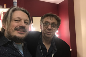 Richard Herring's Leicester Square Theatre Podcast. Image shows from L to R: Richard Herring, Peter Baynham