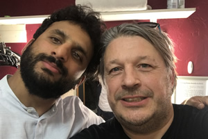 Richard Herring's Leicester Square Theatre Podcast. Image shows from L to R: Nish Kumar, Richard Herring
