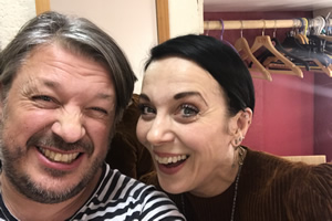 Richard Herring's Leicester Square Theatre Podcast. Image shows from L to R: Richard Herring, Amanda Abbington