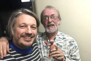 Richard Herring's Leicester Square Theatre Podcast. Image shows from L to R: Richard Herring, Peter Lord