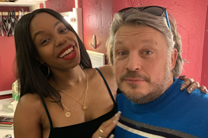 Richard Herring's Leicester Square Theatre Podcast. Image shows from L to R: London Hughes, Richard Herring