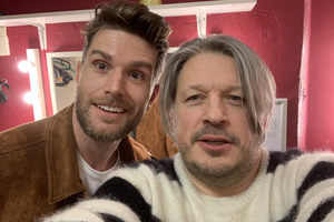 Richard Herring's Leicester Square Theatre Podcast. Image shows from L to R: Joel Dommett, Richard Herring