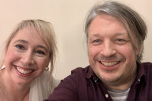 Richard Herring's Leicester Square Theatre Podcast. Image shows from L to R: Tiffany Stevenson, Richard Herring