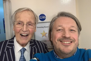 Richard Herring's Leicester Square Theatre Podcast. Image shows from L to R: Nicholas Parsons, Richard Herring