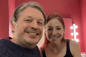 Richard Herring's Leicester Square Theatre Podcast. Image shows from L to R: Richard Herring, Alice Roberts