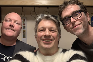 Richard Herring's Leicester Square Theatre Podcast. Image shows from L to R: Dominic Brunt, Richard Herring, Mark Charnock