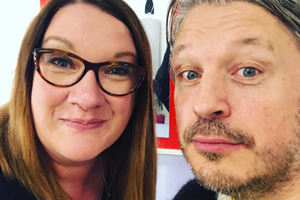 RHLSTP with Richard Herring. Image shows from L to R: Sarah Millican, Richard Herring