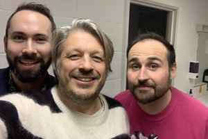 RHLSTP with Richard Herring. Image shows from L to R: Max Olesker, Richard Herring, Ivan Gonzalez