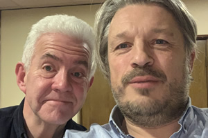 RHLSTP with Richard Herring. Image shows from L to R: Ian McMillan, Richard Herring