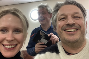 RHLSTP with Richard Herring. Image shows from L to R: Lucy Beaumont, Graham Fellows, Richard Herring