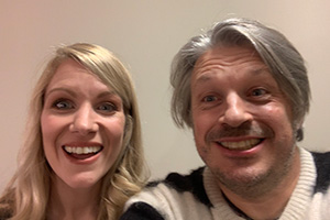 RHLSTP with Richard Herring. Image shows from L to R: Rachel Parris, Richard Herring