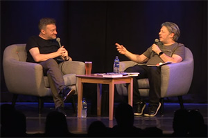 RHLSTP with Richard Herring. Image shows from L to R: Charlie Brooker, Richard Herring