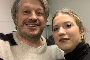 RHLSTP with Richard Herring. Image shows from L to R: Richard Herring, Olga Koch