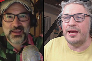 RHLSTP with Richard Herring. Image shows from L to R: Adam Buxton, Richard Herring