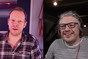 RHLSTP with Richard Herring. Image shows from L to R: Robert Webb, Richard Herring