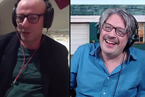 RHLSTP with Richard Herring. Image shows from L to R: Arthur Mathews, Richard Herring