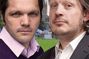 RHLSTP with Richard Herring. Image shows from L to R: Matthew Holness, Richard Herring