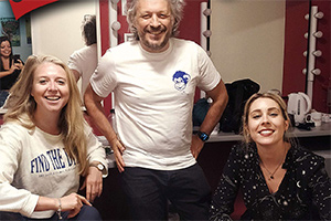 RHLSTP with Richard Herring. Image shows from L to R: Tessa Coates, Richard Herring, Stevie Martin