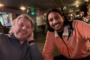 RHLSTP with Richard Herring. Image shows from L to R: Richard Herring, Ahir Shah