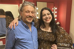 RHLSTP with Richard Herring. Image shows from L to R: Richard Herring, Janina Ramirez