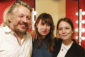 RHLSTP with Richard Herring. Image shows from L to R: Richard Herring, Celeste Dring, Freya Parker