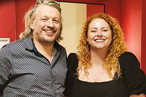 RHLSTP with Richard Herring. Image shows from L to R: Richard Herring, Amy Gledhill