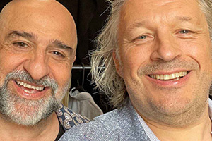 RHLSTP with Richard Herring. Image shows from L to R: Omid Djalili, Richard Herring