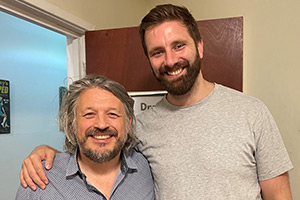 RHLSTP with Richard Herring. Image shows left to right: Richard Herring, Pierre Novellie