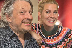 RHLSTP with Richard Herring. Image shows left to right: Richard Herring, Sara Pascoe