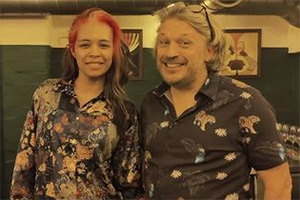 RHLSTP with Richard Herring. Image shows left to right: Ria Lina, Richard Herring