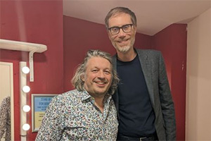 RHLSTP with Richard Herring. Image shows left to right: Richard Herring, Stephen Merchant
