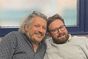 RHLSTP with Richard Herring. Image shows left to right: Richard Herring, John Kearns